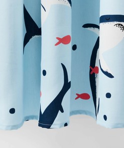Shark Full Size Waterproof Fabric Shower Curtains for Bathroom