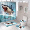 Shark Print Shower Curtain Bathroom Mat Cover for a Nautical and Bold Bathroom Decor