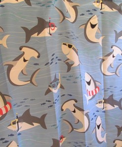 Shark Shower Curtain For An Underwater-Themed Bathroom