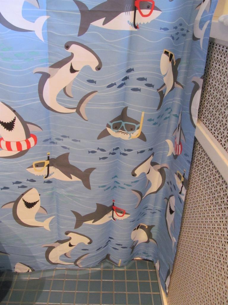 Shark Shower Curtain For An Underwater-Themed Bathroom - Image 2
