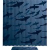 Shark Swarm Silhouette Shower Curtain and Bath Mat for Bathroom