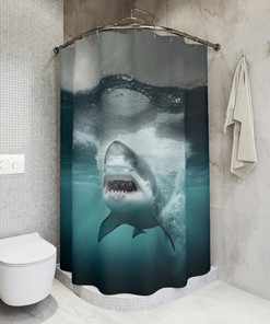Shark Unique Shower Curtains for Bathroom