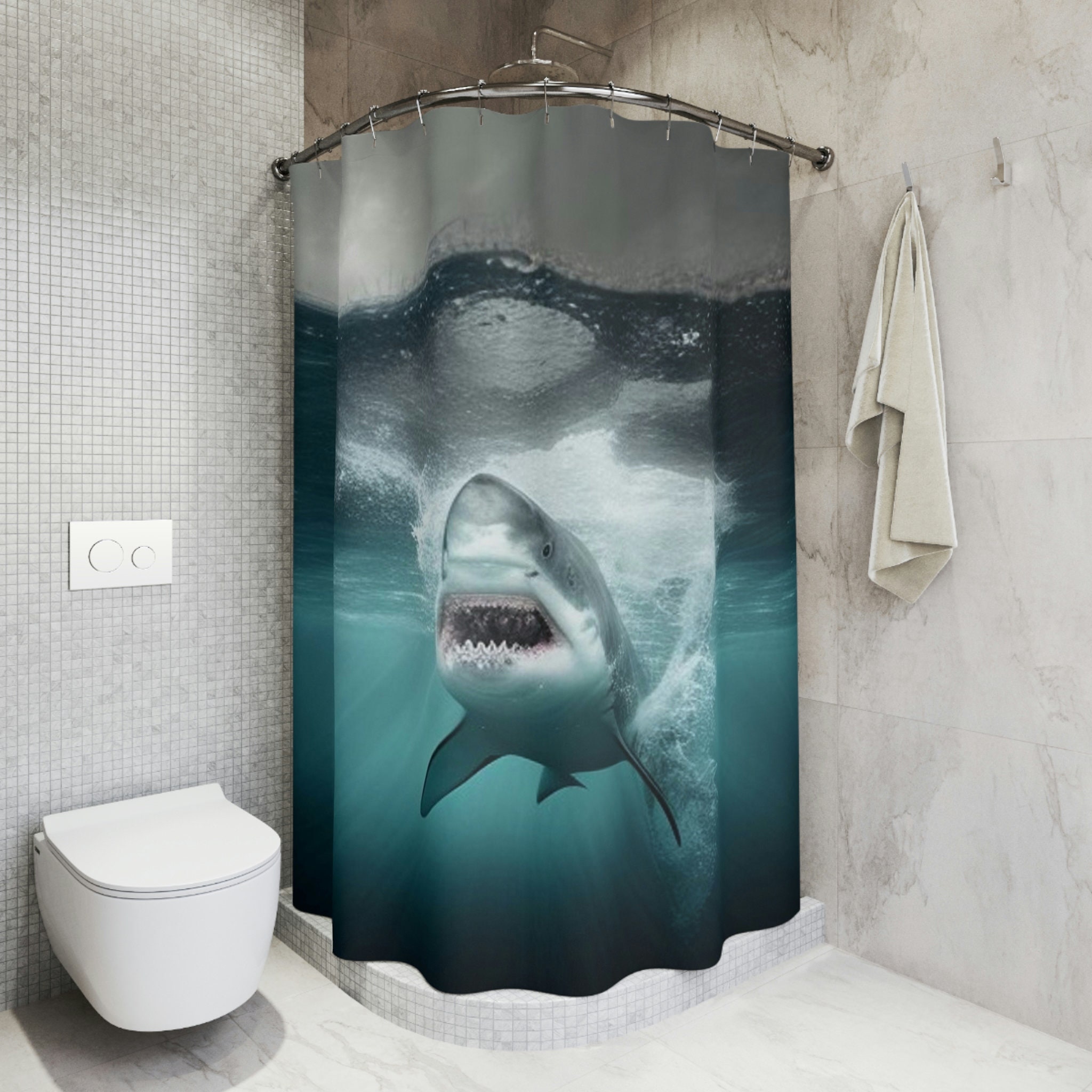 Shark Unique Shower Curtains for Bathroom
