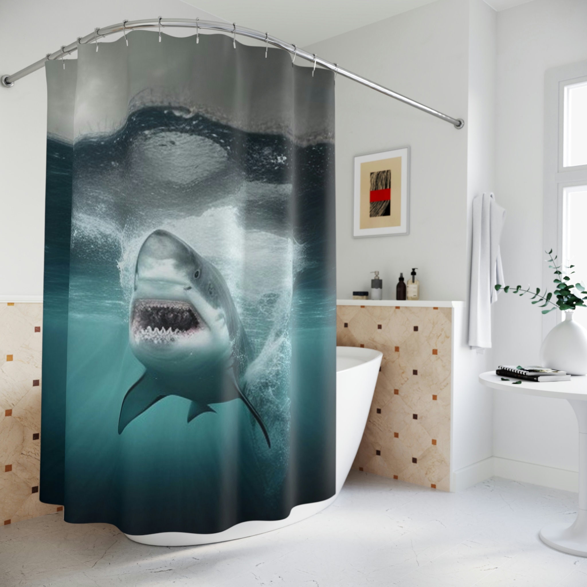 Shark Unique Shower Curtains for Bathroom