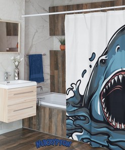 Shark Week Great White Surprise Decor - Angry Fin Print for Bathroom