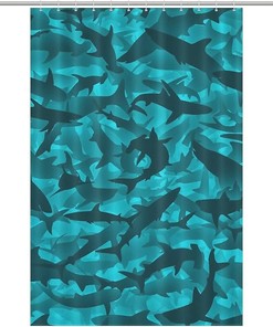 Shark Whale Modern Durable Washable Shower Curtain for Your Bathroom