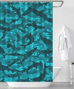 Shark Whale Modern Durable Washable Shower Curtain for Your Bathroom