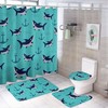 Shark and Anchor Ocean Adventure Shower Curtain, Waterproof Bathroom Decor by Vantaso