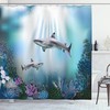Sharks & Coral Printed Shower Curtain for Your Aquatic Bathroom 