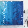 Sharks & Nautical Compass Printed Bathroom Shower Curtain