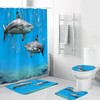 Sharks Print Shower Curtain Bathroom Mat Cover for a Nautical and Dangerous Bathroom Look