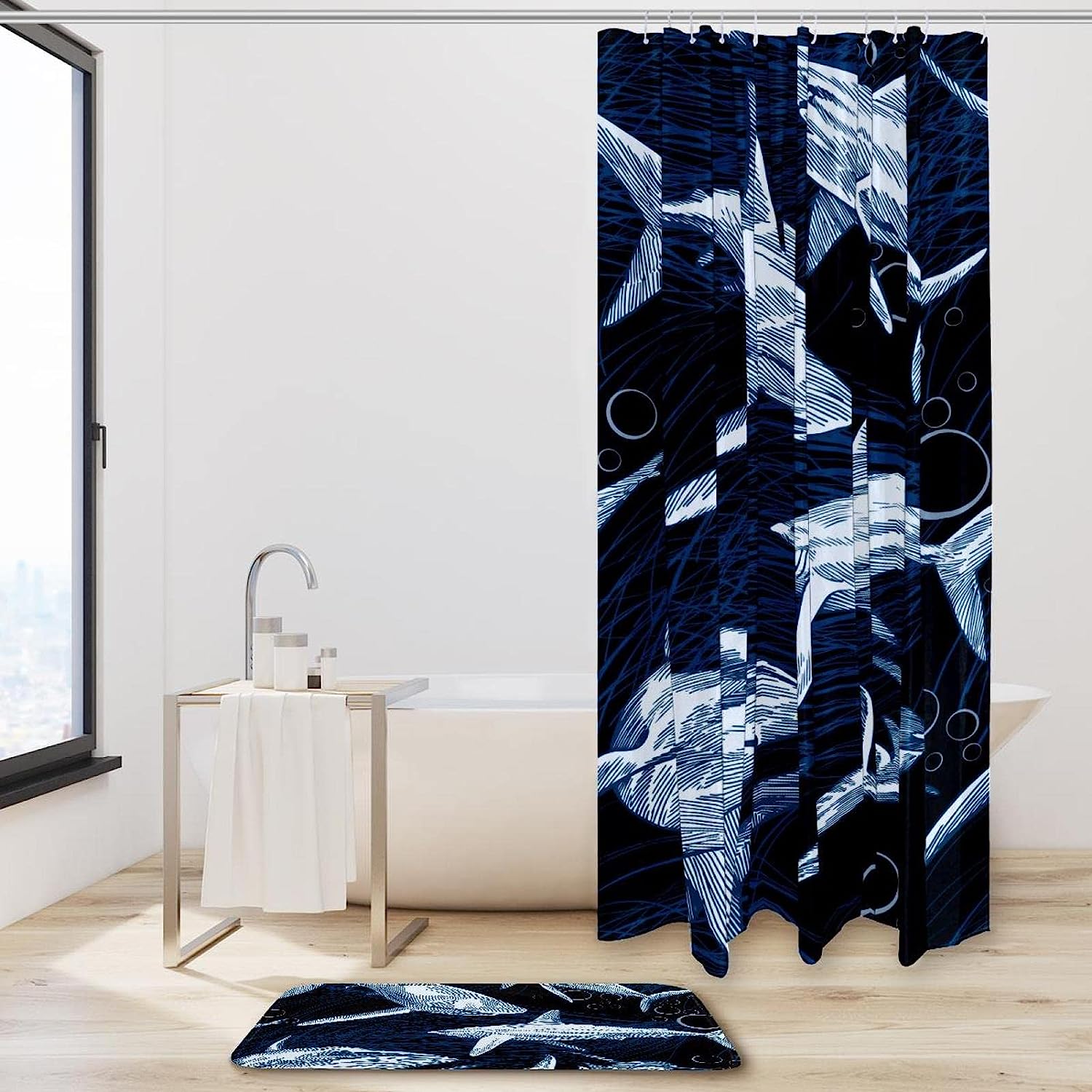 Sharks Sea Ocean Waterproof Bath Shower Curtain for Your Bathroom gifts For Kids