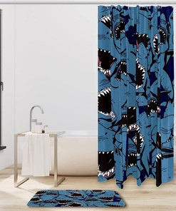 Sharks Sea Ocean Waterproof Fabric Shower Curtain for Your Bathroom