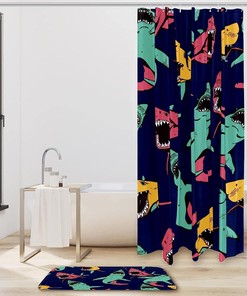 Sharks Sea Ocean Waterproof Fabric Shower Curtain for Your Bathroom cute curtain