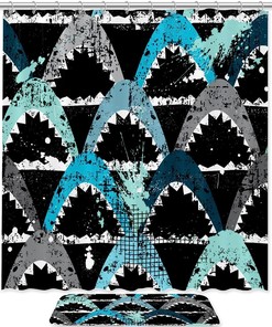Sharks Shower Curtain - Waterproof Fabric Makes It Ideal For Bathrooms