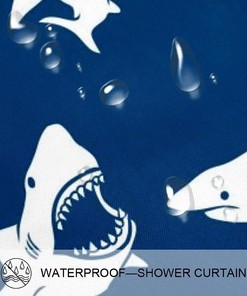 Sharks Silhouettes Pattern Waterproof Shower Curtain for Your Bathroom