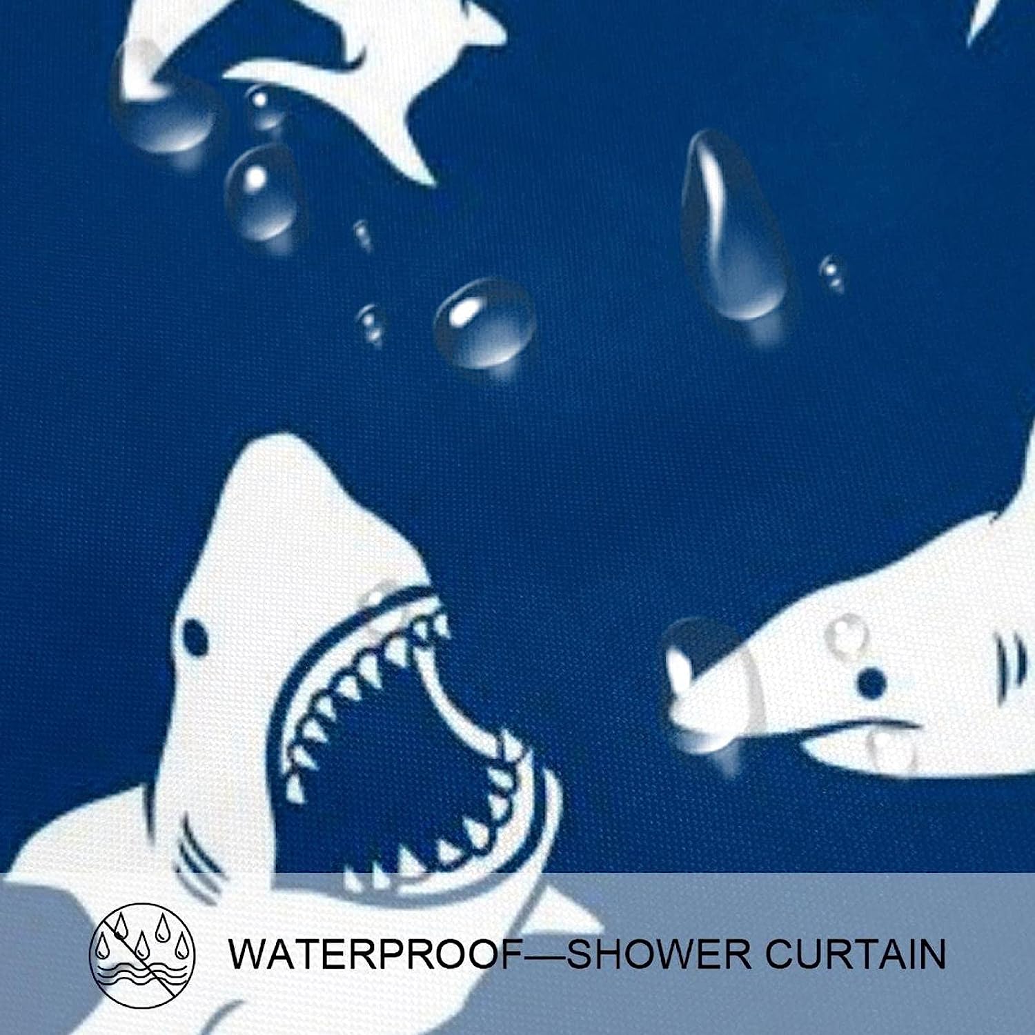 Sharks Silhouettes Pattern Waterproof Shower Curtain for Your Bathroom