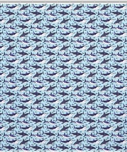 Sharks on Blue Ocean Floor 3D Waterproof Shower Curtain