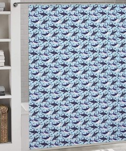 Sharks on Blue Ocean Floor 3D Waterproof Shower Curtain