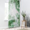 Sheer Green Foliage Window Curtain With Leaves Print For Modern Chic Decor