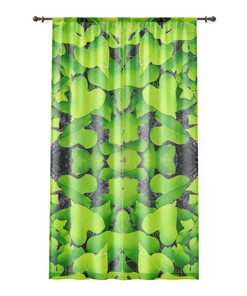 Sheer Green Leaves Window Curtain for Nature-inspired Room Decor