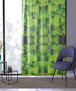 Sheer Green Leaves Window Curtain for Nature-inspired Room Decor