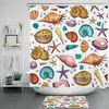 Shell And Starfish Shower Curtain - Tropical Ocean Beach Bathroom Decor
