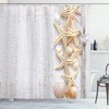 Shell Decor and Starfish Ocean Beach Themed Print Shower Curtain - Water Resistant Bath Curtain