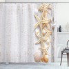 Shell Decor and Starfish Ocean Beach Themed Print Shower Curtain - Water Resistant Bath Curtain for Bathroom Decor 