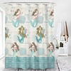 Shell and Mermaid Print Shower Curtain Waterproof Fabric for an Underwater Bathroom Experience