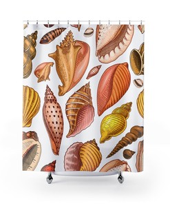 Shellfish In The Sea Retro Shower Curtain for Unique Bathroom Decor Gift 