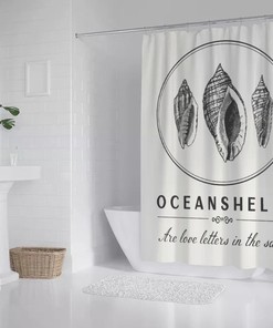 Shells Shower Curtain For Coastal And Ocean Themed Bathroom