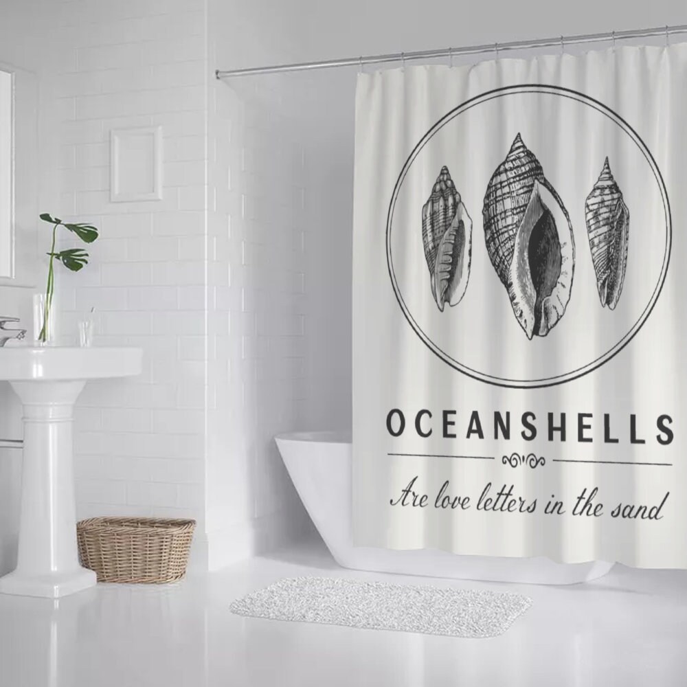 Shells Shower Curtain For Coastal And Ocean Themed Bathroom