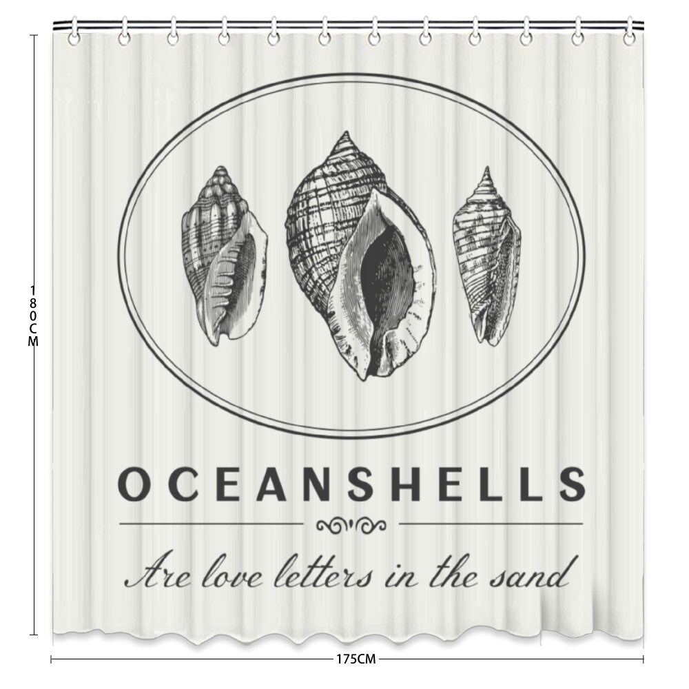 Shells Shower Curtain For Coastal And Ocean Themed Bathroom - Image 2