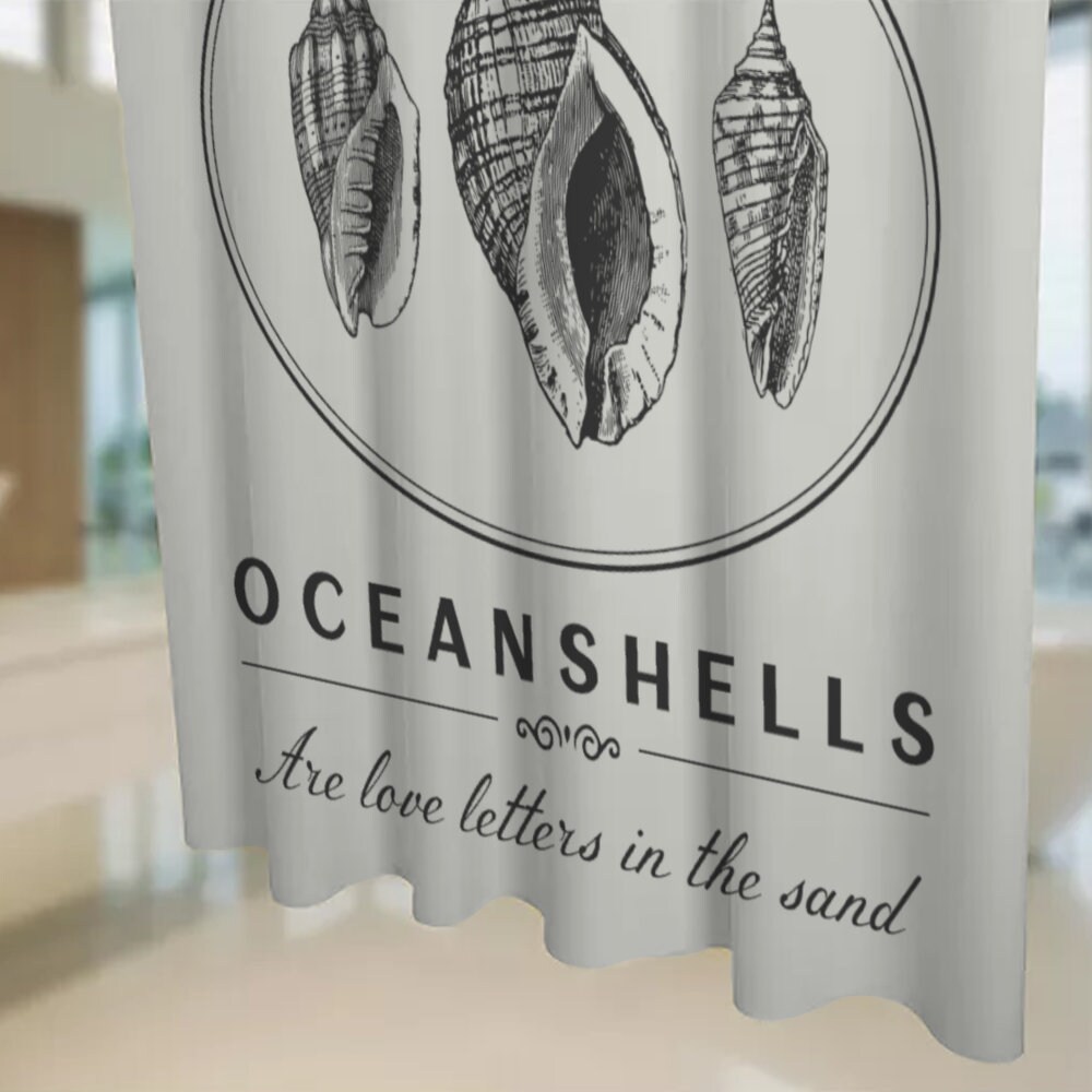 Shells Shower Curtain For Coastal And Ocean Themed Bathroom - Image 3