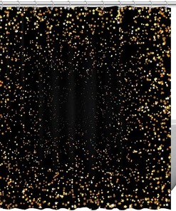 Shining Gold Stars Shower Curtain, Perfect For Elegant Bathroom Decor