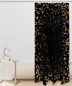 Shining Gold Stars Shower Curtain, Perfect For Elegant Bathroom Decor
