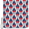 Ship with Anchor Print Shower CurtainNautical Bathroom Decor for Women & Kids
