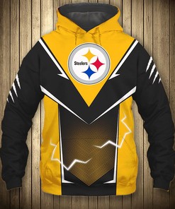 Shock Everyone With Pittsburgh Steelers Lightning Graphic 3D Hoodie A Must-Have For Fans
