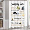 Shorter and Narrow Stall Fabric Shower Curtain for Happy Camper Bathroom Decor