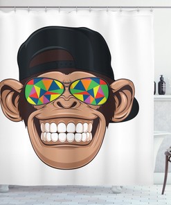 Show Off Your Hipster Style with Monkey Shower Curtain - Animal Print for Bathroom 