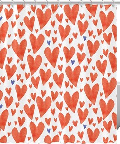 Show Some Love with Watercolor Hearts Love Pattern Shower Curtain for Your Bathroom