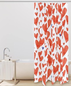 Show Some Love with Watercolor Hearts Love Pattern Shower Curtain for Your Bathroom
