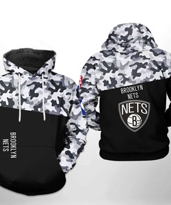 Show Your Dedication With Brooklyn Nets Nba Camo Veteran Team 3D Hoodie