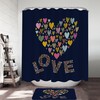 Show Your Love With This Multi-Colored Heart Of Hearts Shower Curtain For A Romantic Bath 