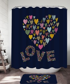 Show Your Love With This Multi-Colored Heart Of Hearts Shower Curtain For A Romantic Bath