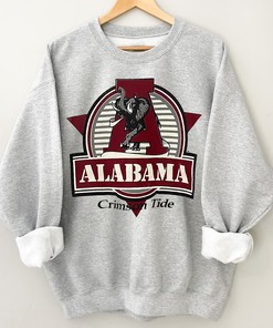 Show Your Love for Vintage Alabama with this Vintage 90s University Alabama Sweatshirt featuring Alabama Crimson Tide Print Logo