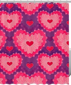 Show Your Love with Pink Loving Heart Shower Curtain for Your Intimate Bathroom