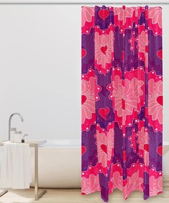 Show Your Love with Pink Loving Heart Shower Curtain for Your Intimate Bathroom