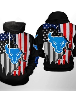 Show Your Patriotism With Buffalo Bulls Ncaa Us Flag 3D All Over Print Hoodie, Zip-Up Hoodie